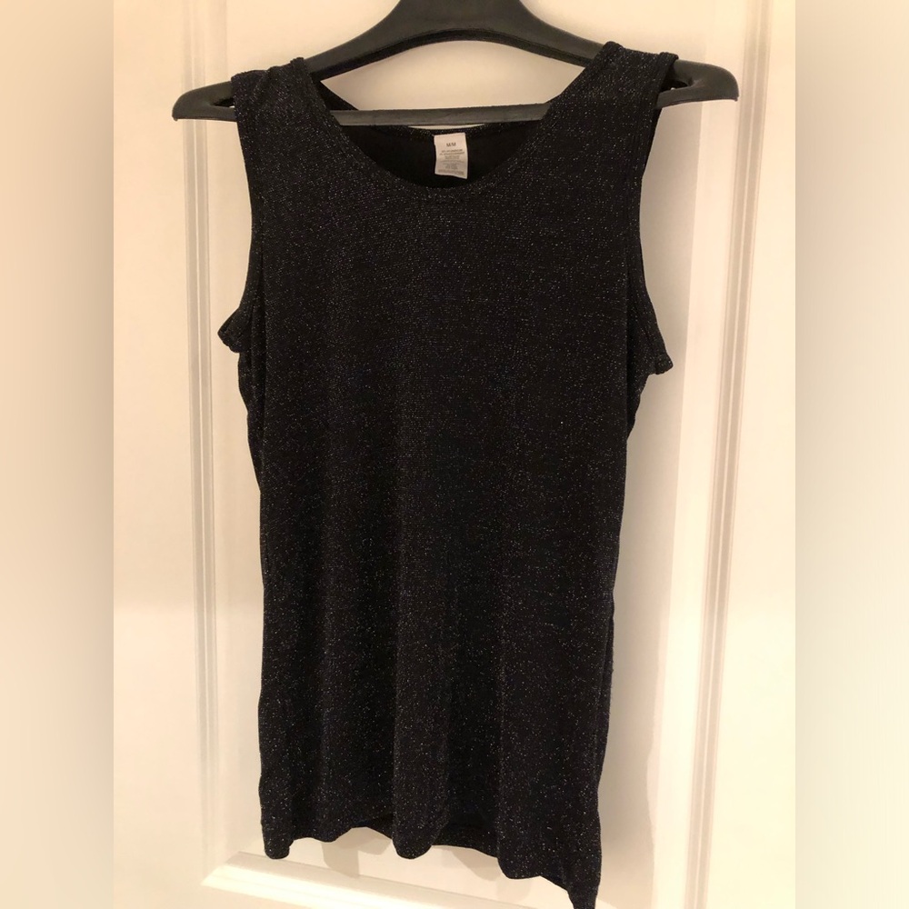 Black Sparkle Sleeveless Women's Top